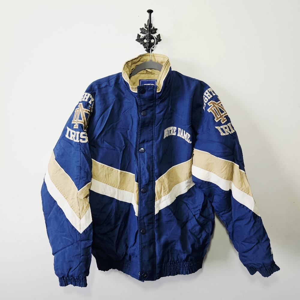 Vintage 90's Notre Dame Starter Jacket Size XL Full Zip Fighting Irish